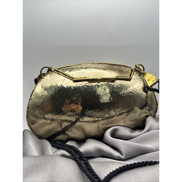 70s Exart Mexico Brass Silver And Copper Butterfly Bag - Picture 4 of 8